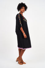 Load image into Gallery viewer, Naudic - Oregon Dress Splendour Embroidery in Black colour side shot
