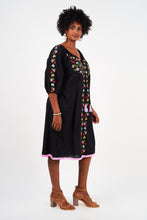 Load image into Gallery viewer, Naudic - Oregon Dress Splendour Embroidery in Black colour side shot
