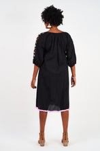 Load image into Gallery viewer, Naudic - Oregon Dress Splendour Embroidery in Black colour back shot
