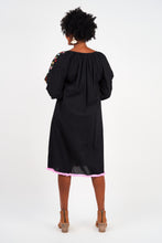 Load image into Gallery viewer, Naudic - Oregon Dress Splendour Embroidery in Black colour back shot
