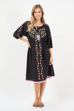 Load image into Gallery viewer, Naudic - Oregon Dress Splendour Embroidery in Black colour front shot
