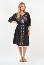 Load image into Gallery viewer, Naudic - Oregon Dress Splendour Embroidery in Black colour front shot
