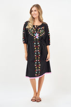 Load image into Gallery viewer, Naudic - Oregon Dress Splendour Embroidery in Black colour front shot
