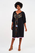 Load image into Gallery viewer, Naudic - Oregon Dress Splendour Embroidery in Black colour front shot
