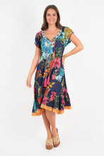 Load image into Gallery viewer, Naudic - Sao Paulo Dress Tulip Print in Navy color front shot
