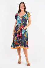 Load image into Gallery viewer, Naudic - Sao Paulo Dress Tulip Print in Navy color front shot
