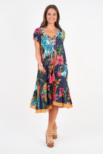 Load image into Gallery viewer, Naudic - Sao Paulo Dress Tulip Print in Navy color front shot
