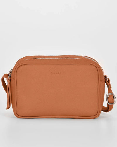 Norah - Leather Crossbody Bag in Tan colour