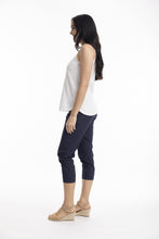 Load image into Gallery viewer, Orientique Bangalene Capri Pants Navy side shot
