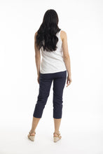 Load image into Gallery viewer, Orientique Bangalene Capri Pants Navy back shot
