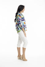 Load image into Gallery viewer, Orientique Cannes Overshirt printed colour side shot
