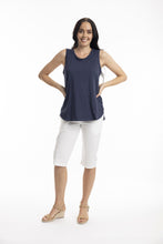 Load image into Gallery viewer, Orientique Essentials Knit Cami Navy colour front shot
