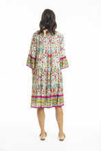 Load image into Gallery viewer, Orientique Fleur Layered Dress with Frill Sleeve back shot
