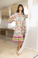 Load image into Gallery viewer, Orientique Fleur Layered Dress with Frill Sleeve front shot
