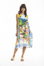 Load image into Gallery viewer, Orientique Kai Midi Dress with Ruched Neckline front shot
