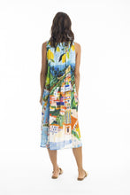 Load image into Gallery viewer, Orientique Kai Midi Dress with Ruched Neckline back shot
