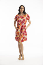 Load image into Gallery viewer, Orientique La Pelosa Reversible Short Sleeve Dress front shot reversed print
