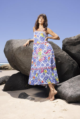 Orientique Lilah Strappy Maxi Dress wore at the beach