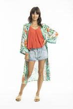 Load image into Gallery viewer, Orientique Olivia Kimono printed colour front shot
