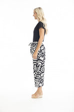 Load image into Gallery viewer, Orientique Poplin Print Pants Black colour side shot
