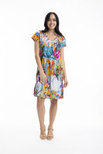 Load image into Gallery viewer, Orientique Printed Cotton Easy Fit Dress Florida colour front shot
