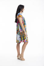 Load image into Gallery viewer, Orientique Printed Cotton Easy Fit Dress Florida colour side shot
