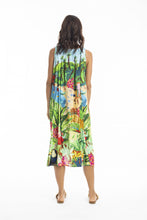 Load image into Gallery viewer, Orientique Skye Ruched Neckline Dress Printed colour back shot
