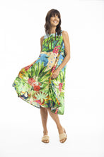 Load image into Gallery viewer, Orientique Skye Ruched Neckline Dress Printed colour front shot
