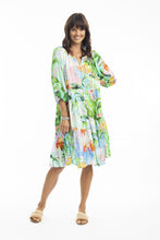 Load image into Gallery viewer, Orientique Talia 3/4 Sleeve Layered Dress Printed colour front shot
