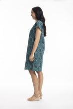 Load image into Gallery viewer, Orientique Tofo Reversible Short Sleeve Dress Printed colour side shot
