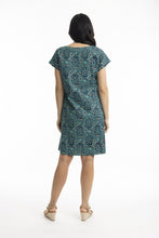 Load image into Gallery viewer, Orientique Tofo Reversible Short Sleeve Dress Printed colour back shot
