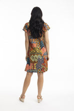 Load image into Gallery viewer, Orientique Tofo Reversible Short Sleeve Dress Printed colour back shot
