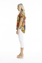 Load image into Gallery viewer, Orientique Tofo Short Sleeve Top Printed colour side shot
