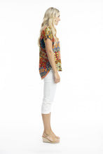 Load image into Gallery viewer, Orientique Tofo Short Sleeve Top Printed colour side shot
