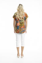 Load image into Gallery viewer, Orientique Tofo Short Sleeve Top Printed colour back shot
