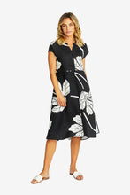 Load image into Gallery viewer, Ping Pong - Atlas Midi Dress in Black/Ivory colour front shot
