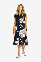 Load image into Gallery viewer, Ping Pong - Atlas Midi Dress in Black/Ivory colour front shot
