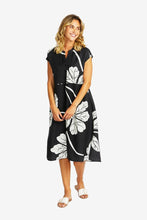 Load image into Gallery viewer, Ping Pong - Atlas Midi Dress in Black/Ivory colour front shot
