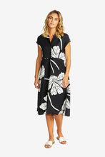 Load image into Gallery viewer, Ping Pong - Atlas Midi Dress in Black/Ivory colour front shot
