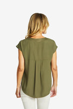 Load image into Gallery viewer, Ping Pong - Helen V-Neck Slinky Top in Khaki colour back shot
