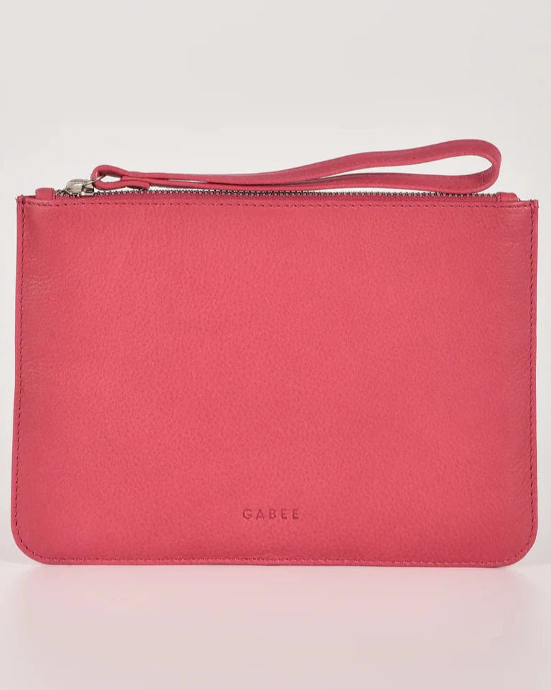 Queens Leather Pouch in Fuchsia colour