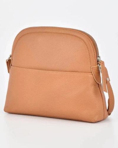 Sabine Leather Crossbody Bag in Tan colour side shot