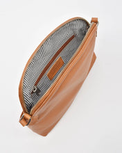 Load image into Gallery viewer, Sabine Leather Crossbody Bag in Tan colour inside shot
