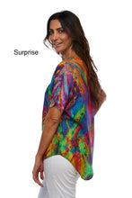 Load image into Gallery viewer, Claire Powell V Neck Short Sleeve Modal Top Surprise Color Side View
