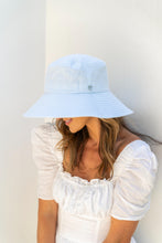 Load image into Gallery viewer, Tabitha Wide Brim Linen Hat in Blue colour
