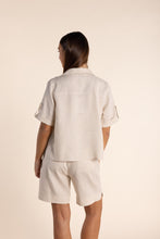 Load image into Gallery viewer, Two-T&#39;s - Linen S/S Shacket in Natural colour back shot
