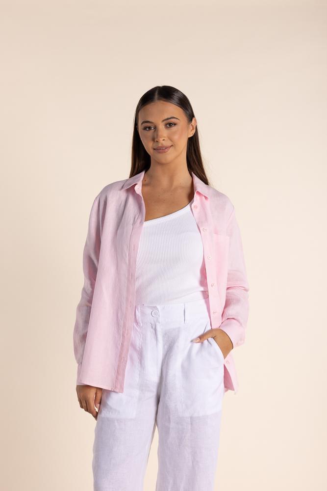 Two-T's - TT Linen Shirt - Pink Rose