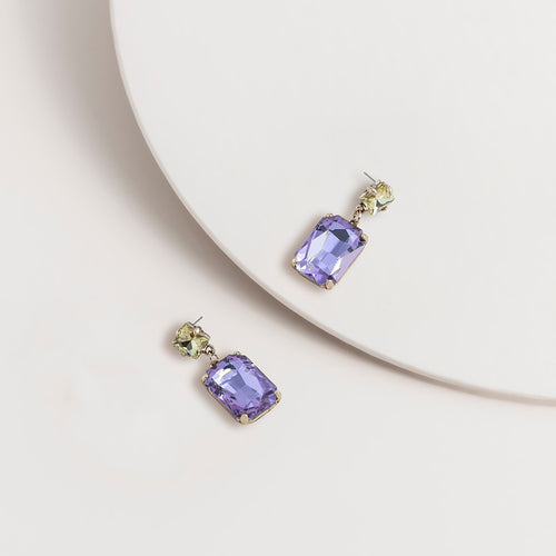 2 Tone Vintage Gem Earrings in Violet colour from Super Amazing