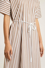 Load image into Gallery viewer, Yarra Trail - Ari Dress in Toffee/White colour front closed up shot
