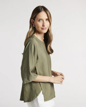 Load image into Gallery viewer, Yarra Trail - Wrap Hem Top in Moss colour side shot
